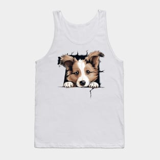 Baby Shetland Sheepdog Peeking Tank Top